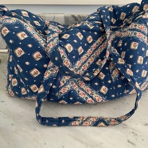 2 bags French Country Provencal Floral Quilted duffle & matching tote shoulder